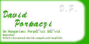 david porpaczi business card